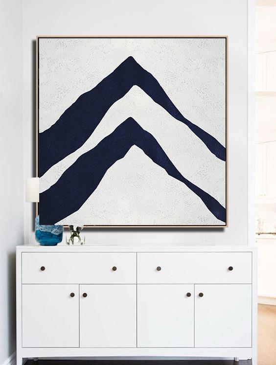 Navy Blue Minimalist Painting #NV309A - Click Image to Close